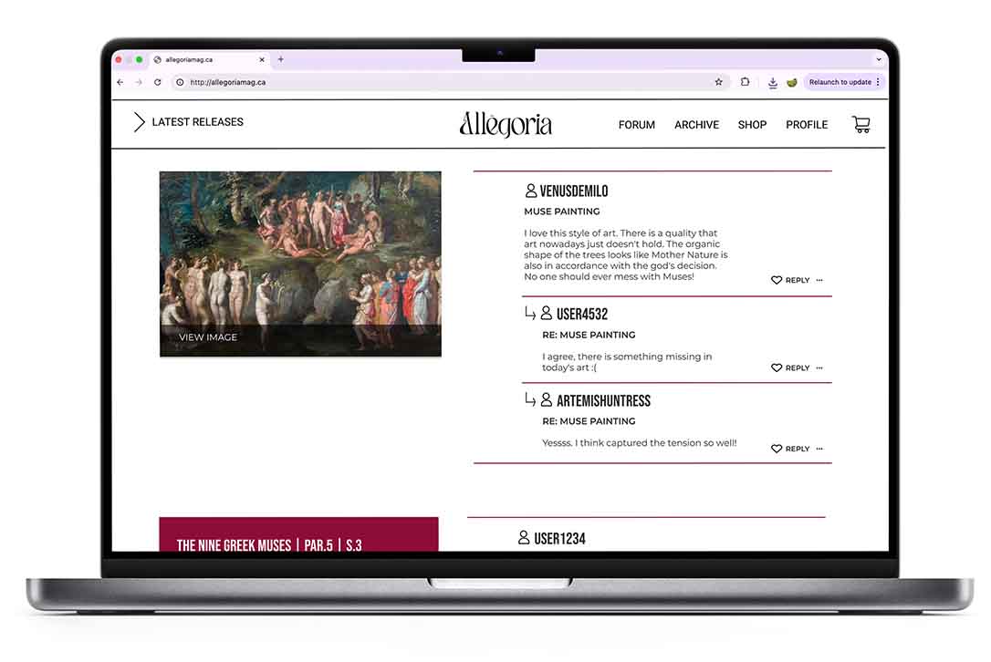 Allegoria forum page.