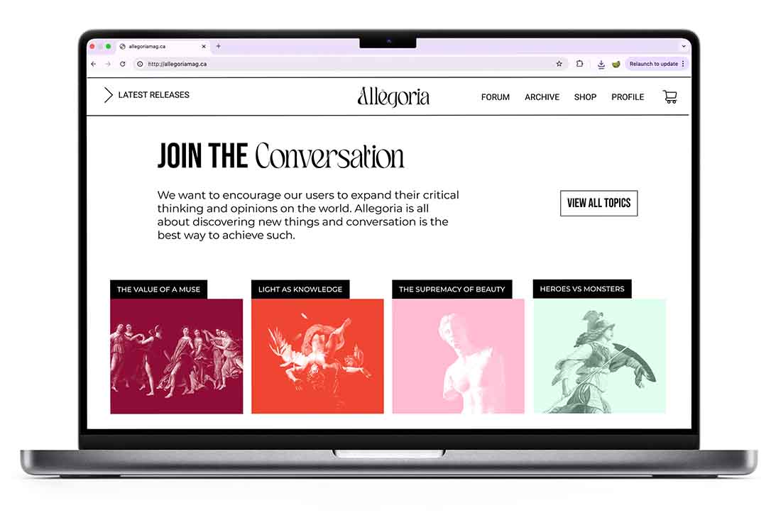 Allegoria home page.