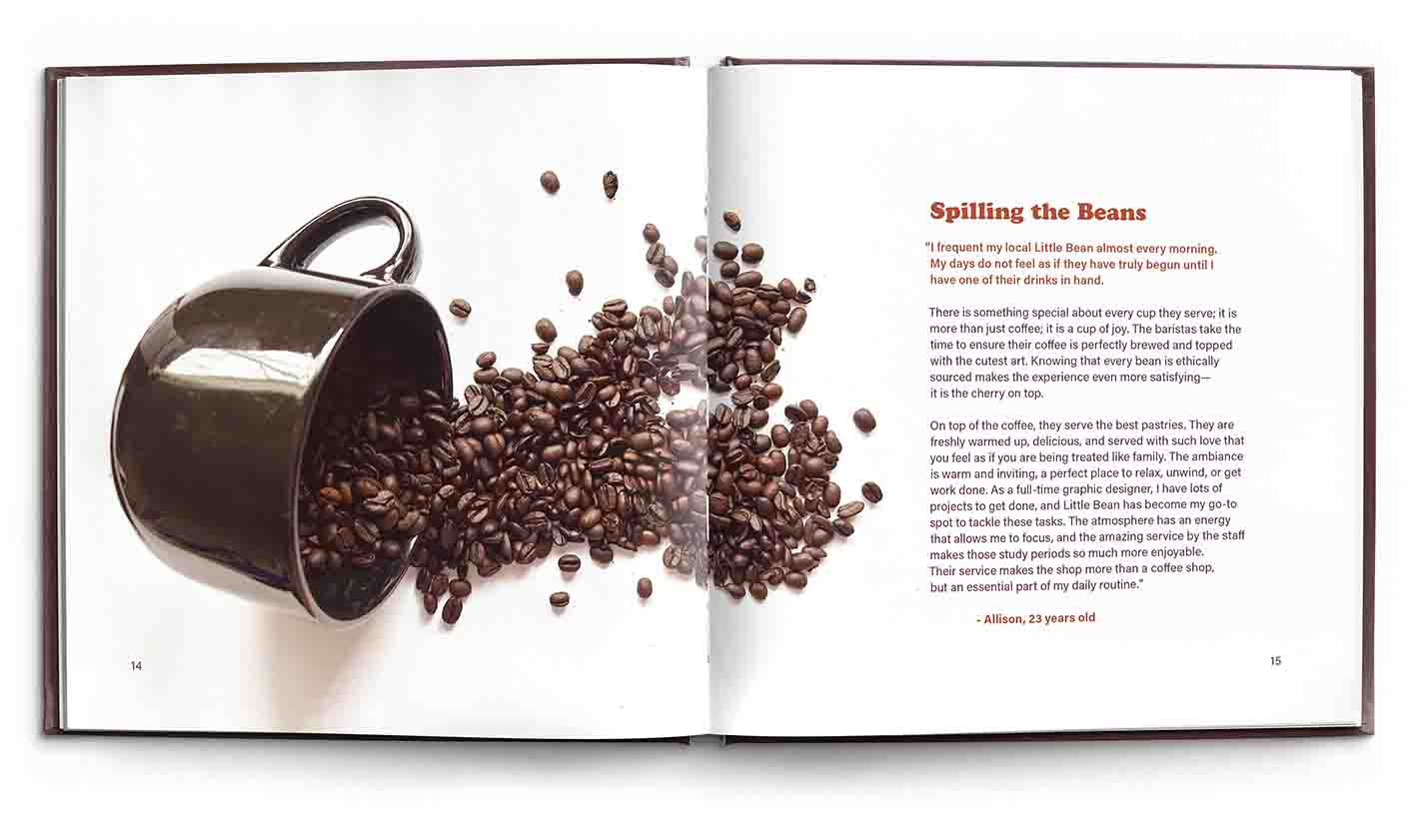 LB spread showcasing a feature written by a customer, Allison.