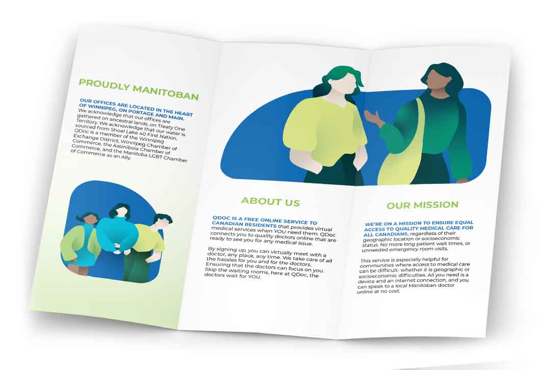 Inside of a brochure informing what QDoc is.