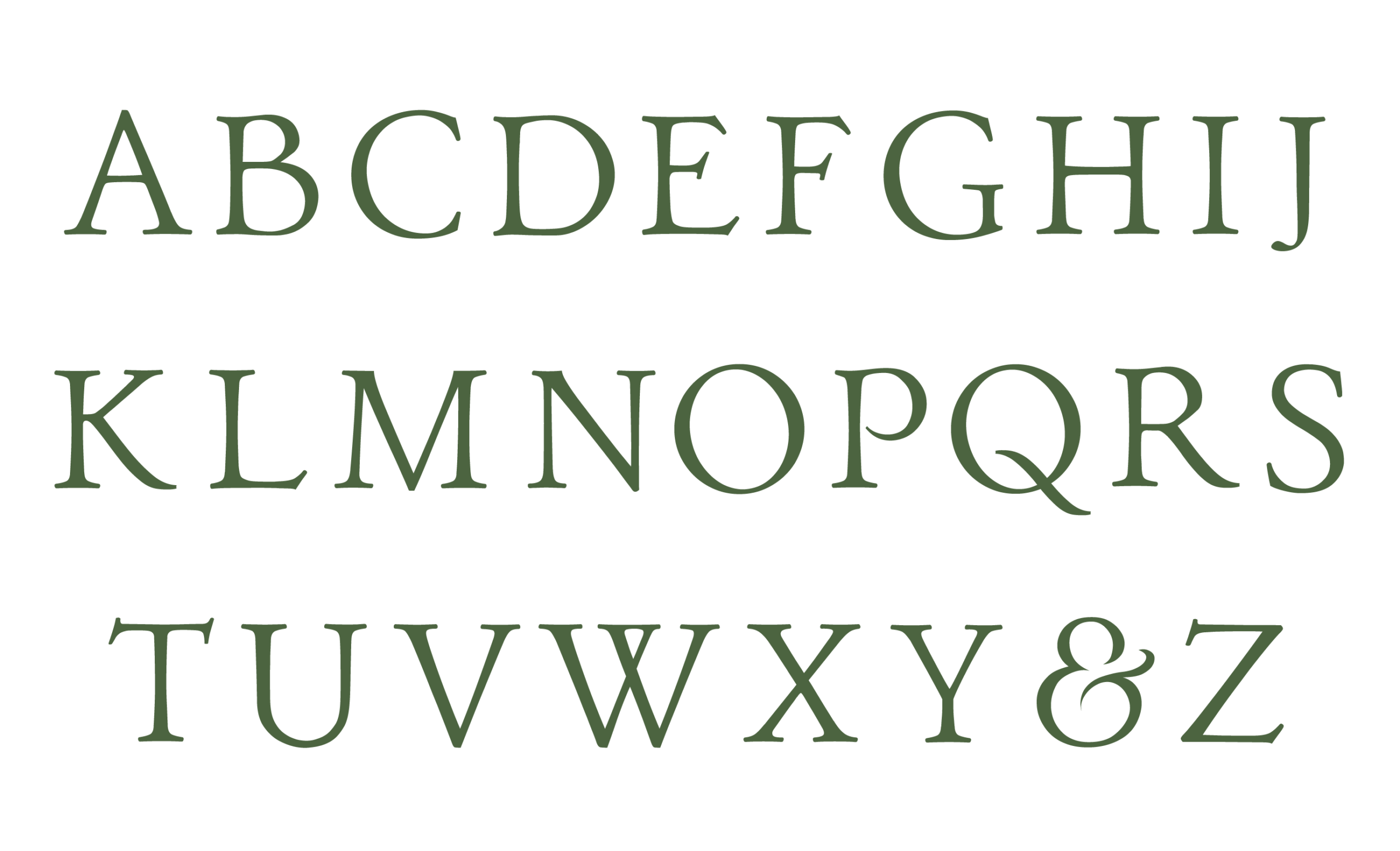 Wisteria Old Style Classical uppercase glyph list