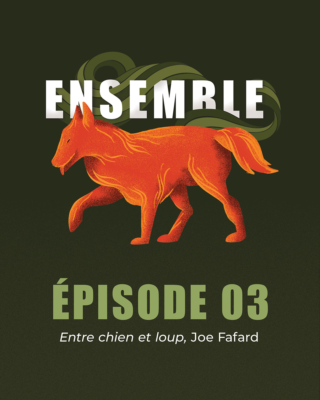 Page one in carousel for Ensemble, episode 03, highlighting episode number and title with illustration of an orange fox